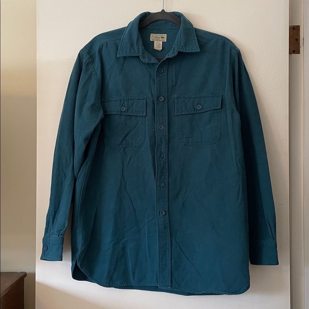 VTG LL Bean 100% Cotton Men’s Medium Long Sleeve Button Down Shirt